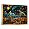 thumbnail image 2 of Designart "Legends of Ancient Dinosaurs I" Animals Framed Wall Art - Modern Blue Dinosaur Entryway Framed Wall Art Print, 2 of 6