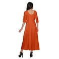 thumbnail image 4 of Moomaya Indian Dresses For Women Kurti 3/4 Sleeve Solid Long Blouse Top, 4 of 5