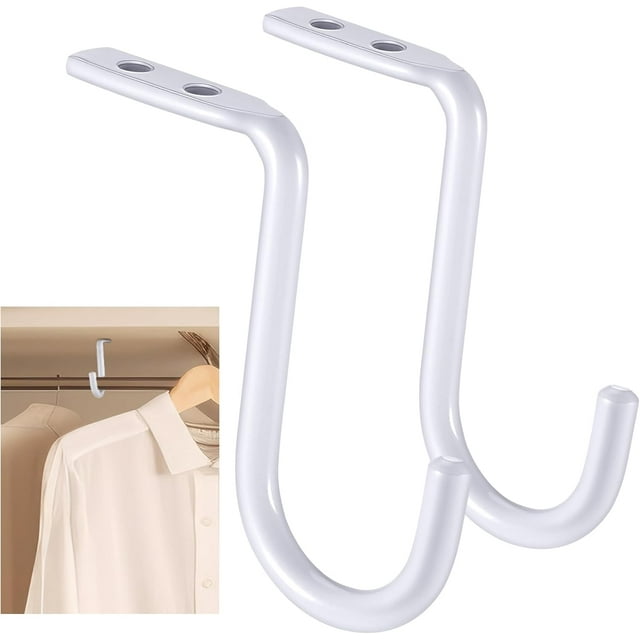 EcoNesxp inch Heavy Duty Metal Wall Rod Bracket Closet Rod Support Rack Clothes Organizer for Shelves Closet Rods White Piece Closet Rod Center Support