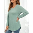 thumbnail image 5 of Womens Casual Long Sleeve Shirt Crewneck Twist knit Loose Tunic Tops, 5 of 7