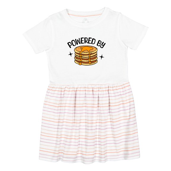 Inktastic Powered by Pancakes Girls Toddler Dress