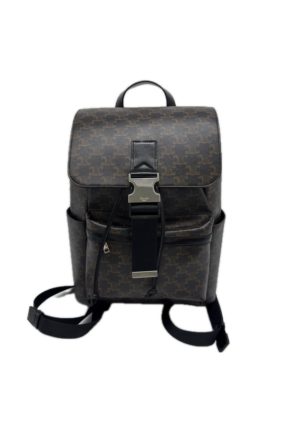 Pre-Owned CELINE Triomphe Backpack 120812GL7, Brown Leather, Men's Backpack/Daypack