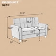 thumbnail image 4 of Euroco 57.5" Modern Loveseat Living Room Sofa Linen Upholstered Couch, Blue Gray, 4 of 8