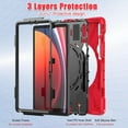 thumbnail image 3 of Funda para Samsung Galaxy Tab S10 Lite/S10 FE/S9 FE de 10,9 pulgadas/Tab S9 de 11 pulgadas, cubierta de silicona resistente con asa, soporte de 360 ​​grados, correa y soporte para S Pen., 3 of 9