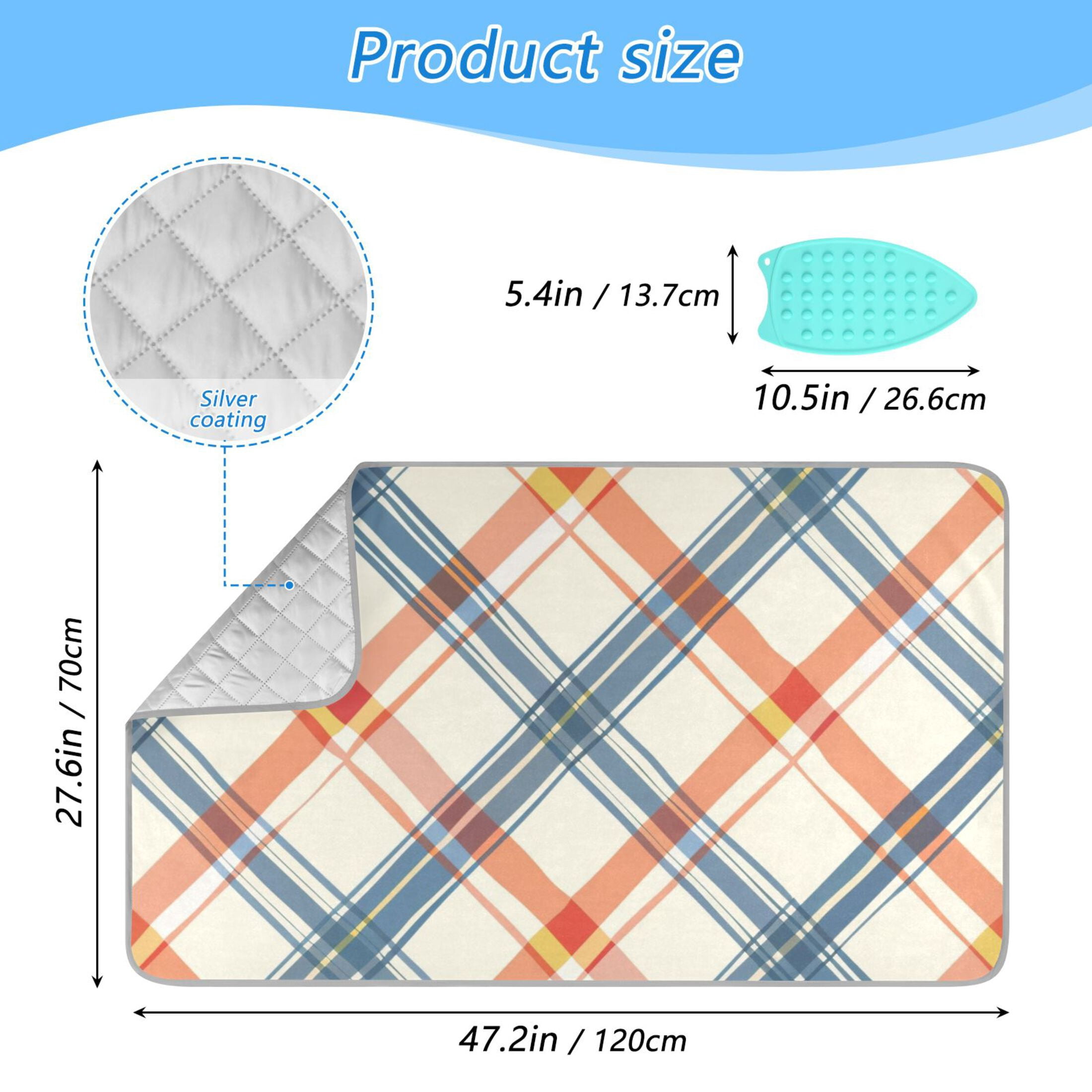 Diagonal Plaid Ironing Mat Blanket Portable Travel Ironing Pad Heat Resistant Pad 47.2" x 27.6”