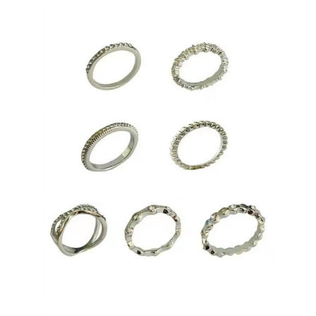 Time and Tru 7 Pk Rings with Stones