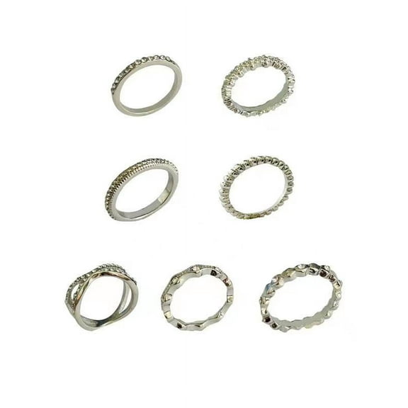 Time and Tru 7 Pk Rings with Stones