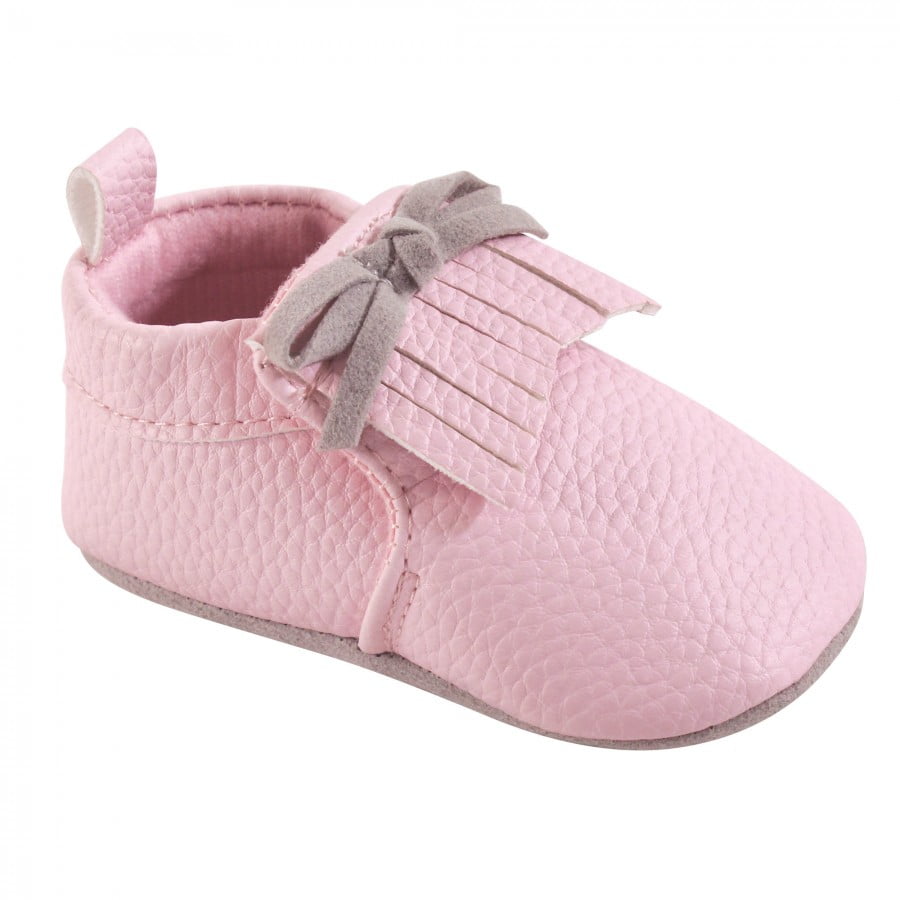 Hudson Baby Infant Girl Moccasin Shoes, Light Pink Moccasin, 612
