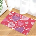 thumbnail image 5 of Door Mat 31.5 x 20 Inch Welcome Mat Front Floor Mats, Non Slip Indoor Carpet/Absorbent Outdoor Shoes Scraper, Happy Valentine''s Day Pink Love Heart Shaped Low-Profile Rugs Doormats for Entryway, 5 of 6