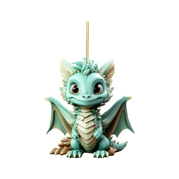 Zmeidao Christmas Decorations Cute Dragon Ornaments for Christmas Tree Hanging Acrylic Christmas Tree Pendant Craft Dinosaur Party New Year Supplies