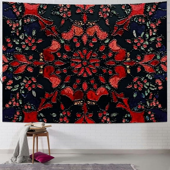 Sheronv Design Red Black Tapestry Wall Hanging Unique Style Graphic Tapestries Home Wall Decor Art for Living Room Bedroom Apartment Farmhouse Dorm 40x30inch