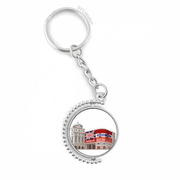 Britain UK London Architecture Painting Rotatable Keyholder Ring Disc Accessories Chain Clip
