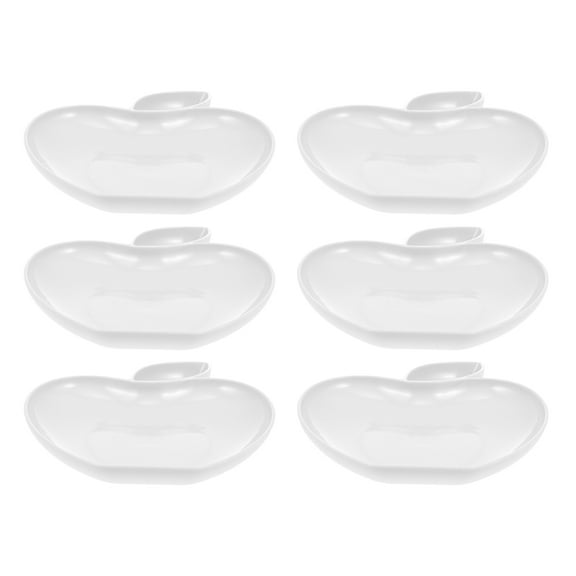 Homoyoyo 6-Pack White Multipurpose Food Plates for Dumplings Snacks PP Plastic Dish Set