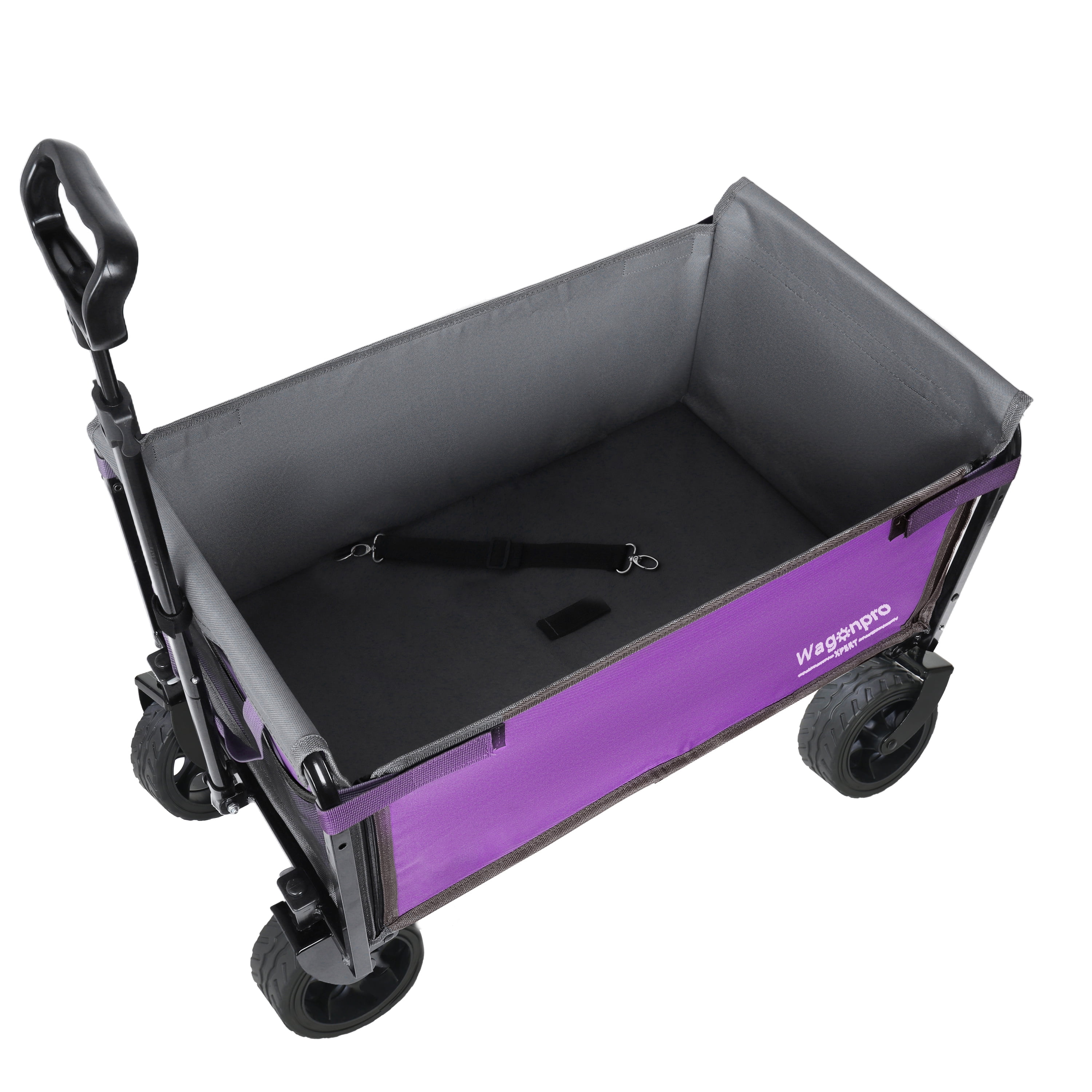 Upgraded 52Inch Wide Wheels AllinOne Convertible Folding Trolley FullSide Opening Dog Leash Versatile Seating Storage 220Lbs Capacity Camping Beach Shopping Purple
