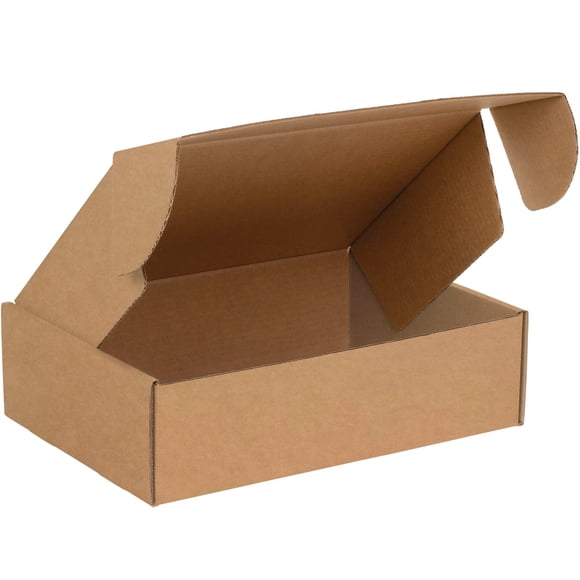 Boxes Fast BFMFL12113K Deluxe Literature Cardboard Mailers, 12 x 11 x 3 Inches, Corrugated Die-Cut Shipping Boxes, Large Brown Kraft Mailing Boxes (P