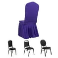 thumbnail image 3 of Efavormart Purple 1-Piece Stretch Fitted Ruffle Pleated Skirt Banquet Chair Cover, 3 of 11