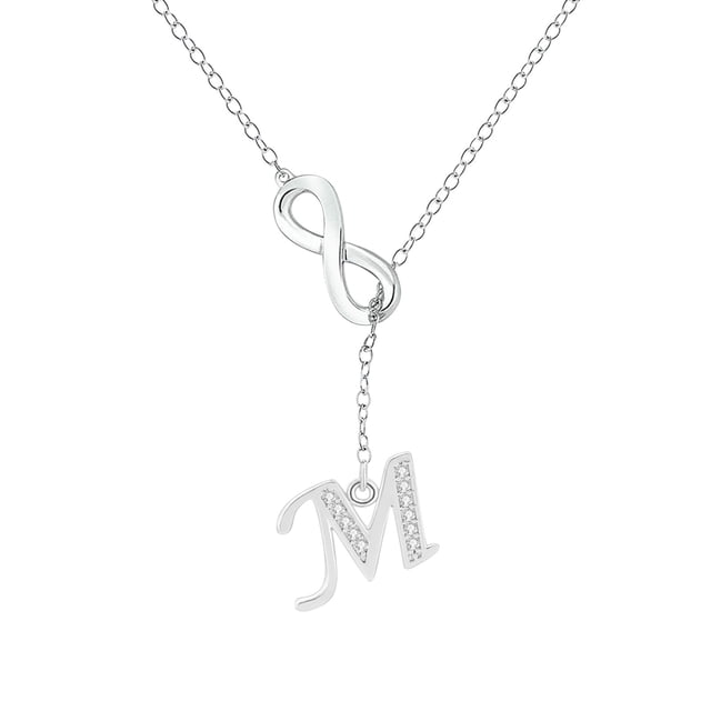 Kcodviy Colliers Argentés à Pompons en Forme de 8, Lot de Colliers, Collier initial pour Femmes, Collier Breloque, Colliers Argent pour Femmes, Bijoux pour Femmes, A Z 26, Colliers Initiales Alphabet pour Ados, Bijoux