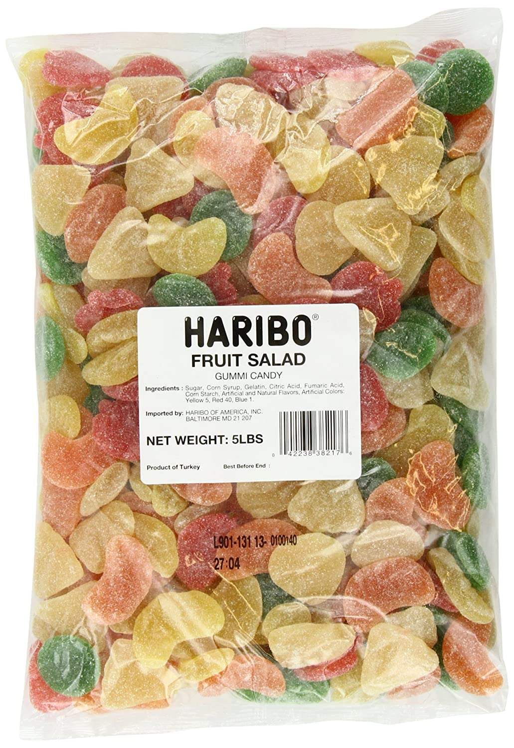 Haribo Gummi Candy, Fruit Salad, 5Pound Bag