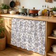 thumbnail image 6 of Haze Blue Leaf Cabinet Curtain 35"Wx35"L, Dustproof Under Sink Skirt with Self Adhesive Tape, Retro Farmhouse Plant Floral Branch Cabinet Curtain Cover for Kitchen Sink, Bathroom Vanity, Laundry Room, 6 of 9