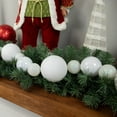 thumbnail image 3 of Northlight 3-Finish Shatterproof Ball Christmas Garland - 6' x 4" - White - Unlit, 3 of 5