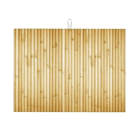 

Zeuib Bamboo Wall Dish Drainer Kitchen Counter Kitchen Drying Mat Heat Resistant Drainer Mats Easy to Clean Dish Rack Pad