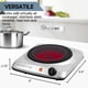 thumbnail image 5 of Ovente. Calentador para encimera de radiación infrarroja. 1000 vatios. Un único disco de cerámica de 18 cm con control de temperatura. Pies antideslizantes. Para interiores o exteriores. Cocina eléctr, 5 of 5