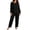 Black, variant on vdgthytj Plus Size Loungewear Sets for Women Ribbed Long Sleeve Crewneck Tops Straight Leg Pants Fall Sleepwear 2 Piece Outfits(X-Large,White)