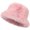 Pink, variant on Women's Fuzzy Wide Brim Faux  Bucket Hat Winter Warmer Fisherman Cap