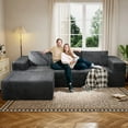 thumbnail image 6 of YVDNHP Modular Cloud Sofa - No Assembly Required, 94" Oversized L-Shaped Sectional with Chaise, Flannel Fabric Deep Seating Couch for Living Room, 6 of 9