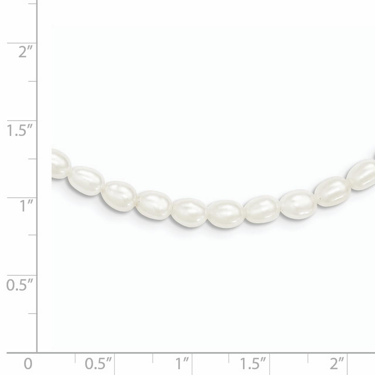 12 Inch 4.5MM Cultured White Pearl 925 Sterling Silver Girl/'s Necklace