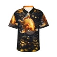 thumbnail image 1 of Fotbe Golden Koi And Treasure Camisa Hawaiana para Hombre Unisex – Camisa Casual de Verano con Botones de Manga Corta de Algodón y Lino,XX-Large, 1 of 7