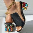thumbnail image 2 of Mostsola Sandals for Women 2025 Trendy Jewelry Heeled Samdals Retro Peep Toe Slip on Shoes, 2 of 6