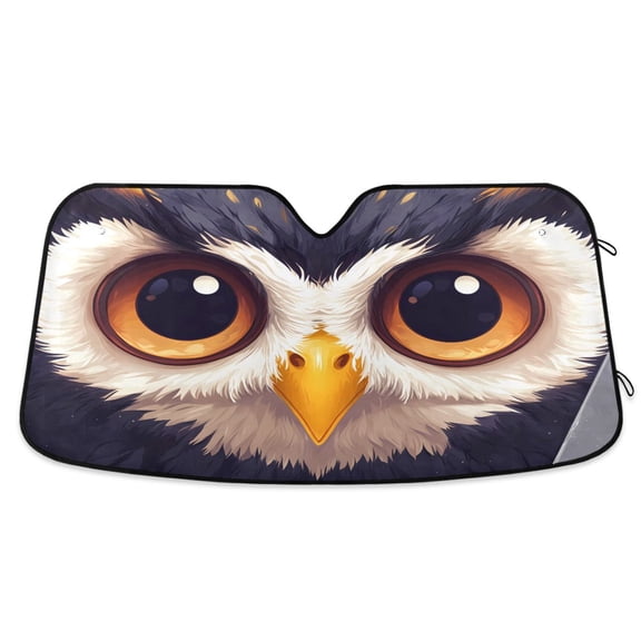 ALAZA Owl Eyes Windshield Sun Shade Car Foldable Visor Block UV Rays Protector 55"x27.6"