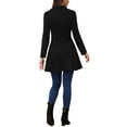 thumbnail image 3 of INSPIRE CHIC Women's Notched Lapel Double Breasted Elegant Winter Long Coat XS Black, 3 of 6