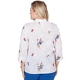 thumbnail image 2 of Alfred Dunner Womens Embroidered Flower Collared Button Front Top, 2 of 4
