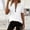 White, variant on Stichou Womens Zipper Tshirts Short Sleeve Casual V Neck Shirts Plain Basic Solid Color Tunic Spring Summer Clothes Black XL
