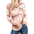 thumbnail image 1 of Pull à Manches Longues Col en V avec Poche Imprimé Tie-Dye pour Femmes, 1 of 3