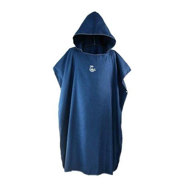 Poncho de surf con capucha, ligero, de microfibra, suave y de secado rápido Azul marino