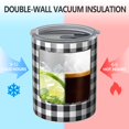 thumbnail image 2 of 12oz Coffee Tumblers Black White and Gray Checkerboard Pattern Stainless Steel Vacuum Insulated Travel Tumbler Coffee Cups Mug with Lid and Straw with Cleaning Brush for Cold & Hot Drinks, 2 of 5