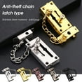 thumbnail image 2 of Huanledash 1 Set Door Lock Chain High Hardness Thicken Stainless Steel Anti-theft Slide Bolt Latch for Home Hotel, 2 of 8