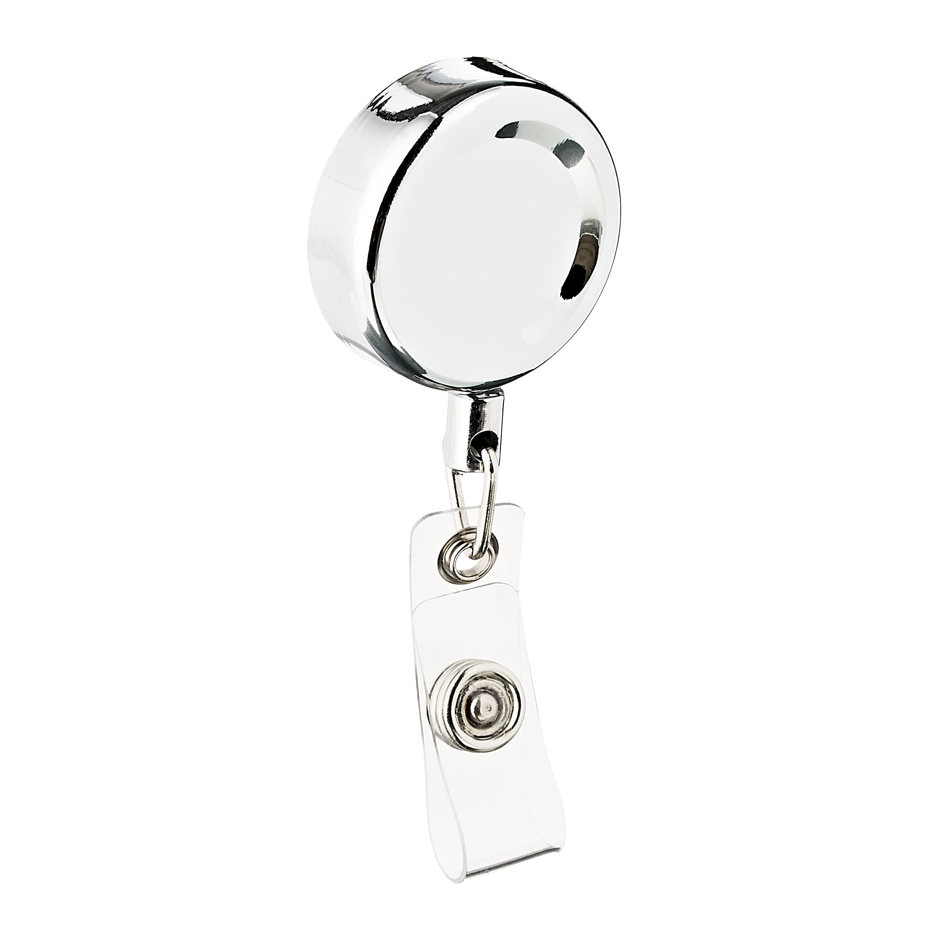 (3 pack) Pen+Gear Metal Badge Reel Clip, Silver