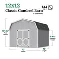 thumbnail image 3 of Little Cottage Co. 12x12 Classic Gambrel Barn with 6 ft. Sidewalls, Outdoor Wood Storage Shed Do-It-Yourself Precut Kit, 3 of 13