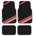 thumbnail image 1 of FH Group Carpet Liners Car Floor Mats with Faux Leather Stripes - Full Set, 1 of 5