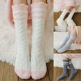thumbnail image 4 of WREESH Women Fashion Knee High Socks Socks Winter Coral Fleece Socks Middle Tube Sleeping Home Calf Socks Navy, 4 of 4