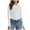 White, variant on ATOYSOY Solid Color Tops Casual Outwear Fall Slim Basic Shirts for Women Round Neck Pullovers Trendy Long Sleeve Tees Gray L
