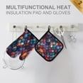 thumbnail image 4 of Yayeee Oven Mitts and Pot Holder Set of 2 Heat Resistant Kitchen Gloves Baking Hot Pad, Purple Dragon Scales Pattern, 4 of 5