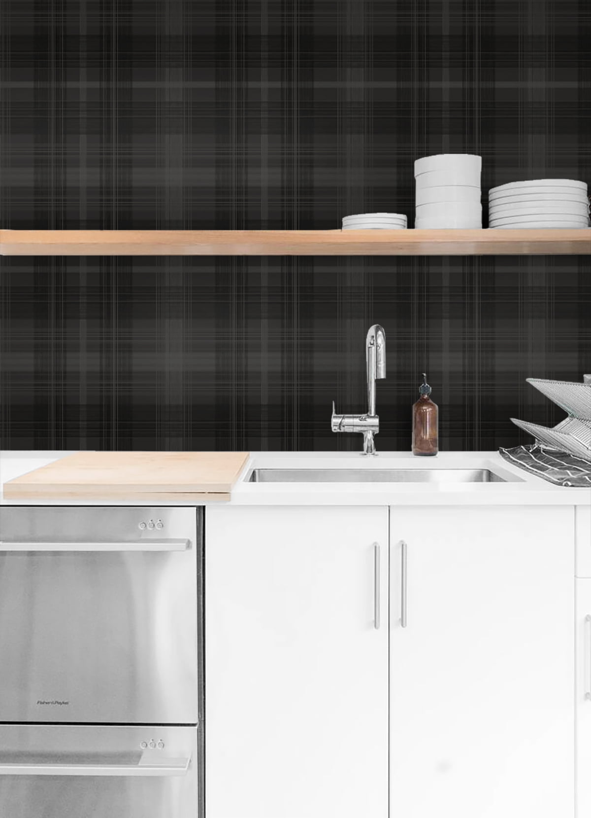 Stacy Garcia Home Wrought Iron Crossroads Plaid Peel and Stick Wallpaper - 20.5 in. W x 10 ft. L Roll