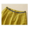 thumbnail image 5 of Women's Cropped Wide Leg Pants in Breathable Cotton Linen Blend with Elastic Waist Comfortable Summer Trousers, 5 of 5