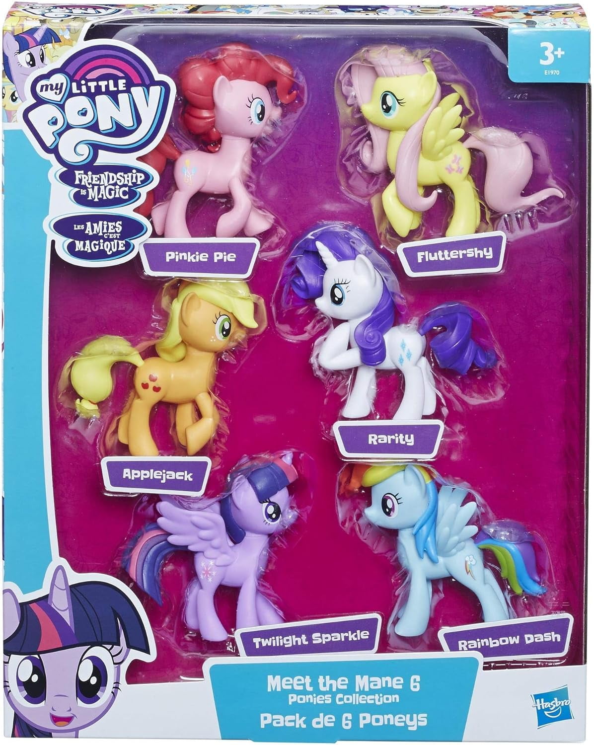 My Little Pony: Friendship is Magic Toy Meet The Mane 6 Collection Set, 6 Figures Including Twilight Sparkle, Kids Easter Basket Stuffers, Ages 3+ (Exclusive)
