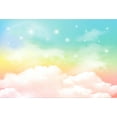 thumbnail image 1 of Kate 8x8ft Colorful Clouds Backdrop for Photography Sparkly Stars Newborn Birthday Party Decoration Banner Background Photo Studio Props, 1 of 1
